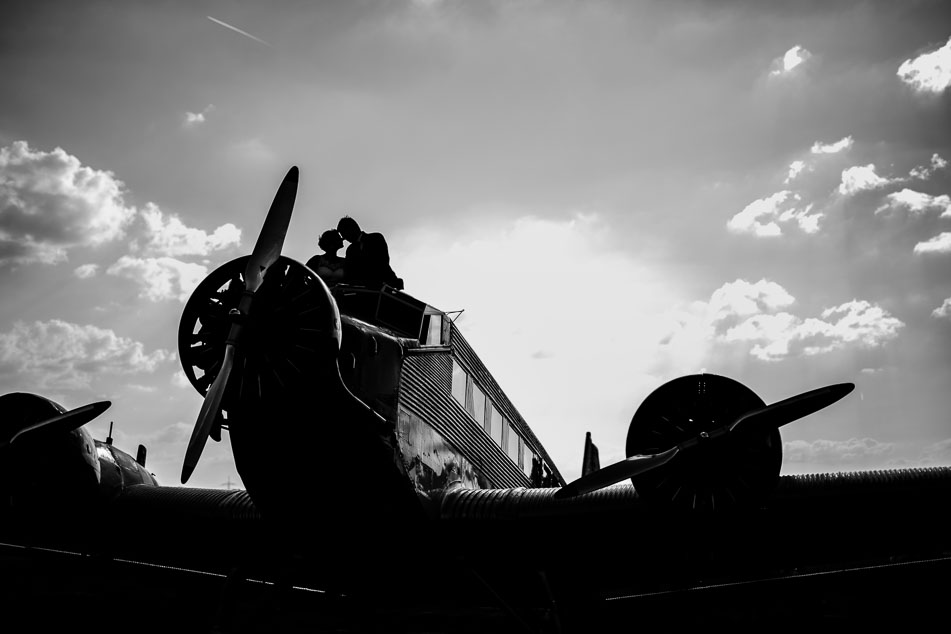 Hochzeitsbilder Flugzeug Hochzeitsfotografie schwarzweiss Tante Ju